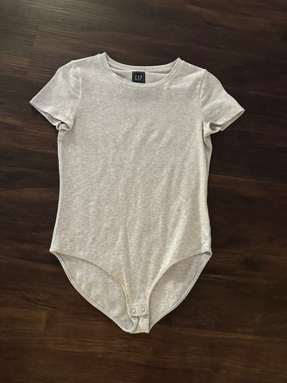 GAP Light Heather Gray Short Sleeve Bodysuit